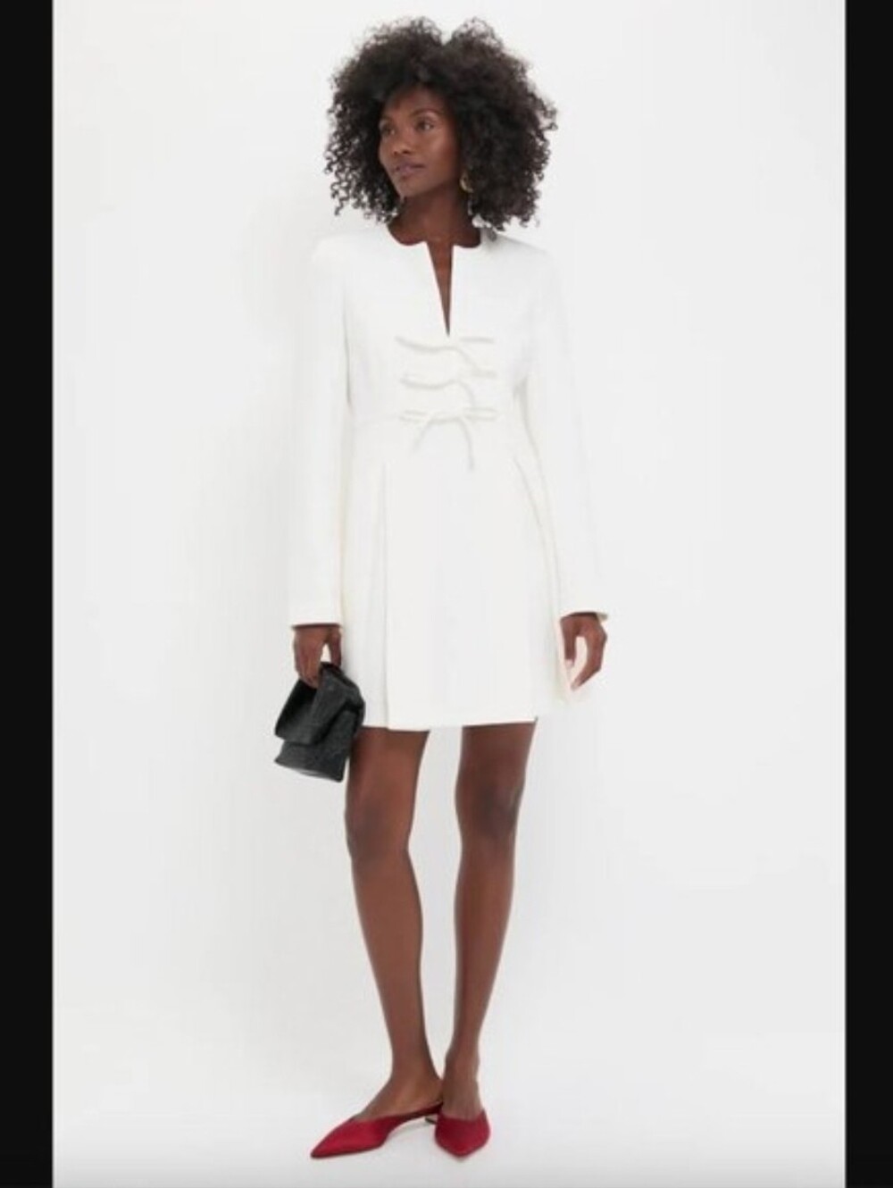 NWT Tuckernuck White Crepe Blair Bow Coat Dress Size S